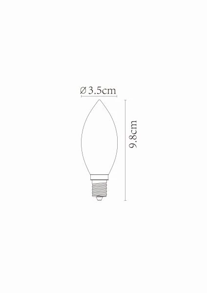 Lucide C35 - Glühfadenlampe - Ø 3,5 cm - LED Dim. - E14 - 1x3W 2200K - Amber - technisch